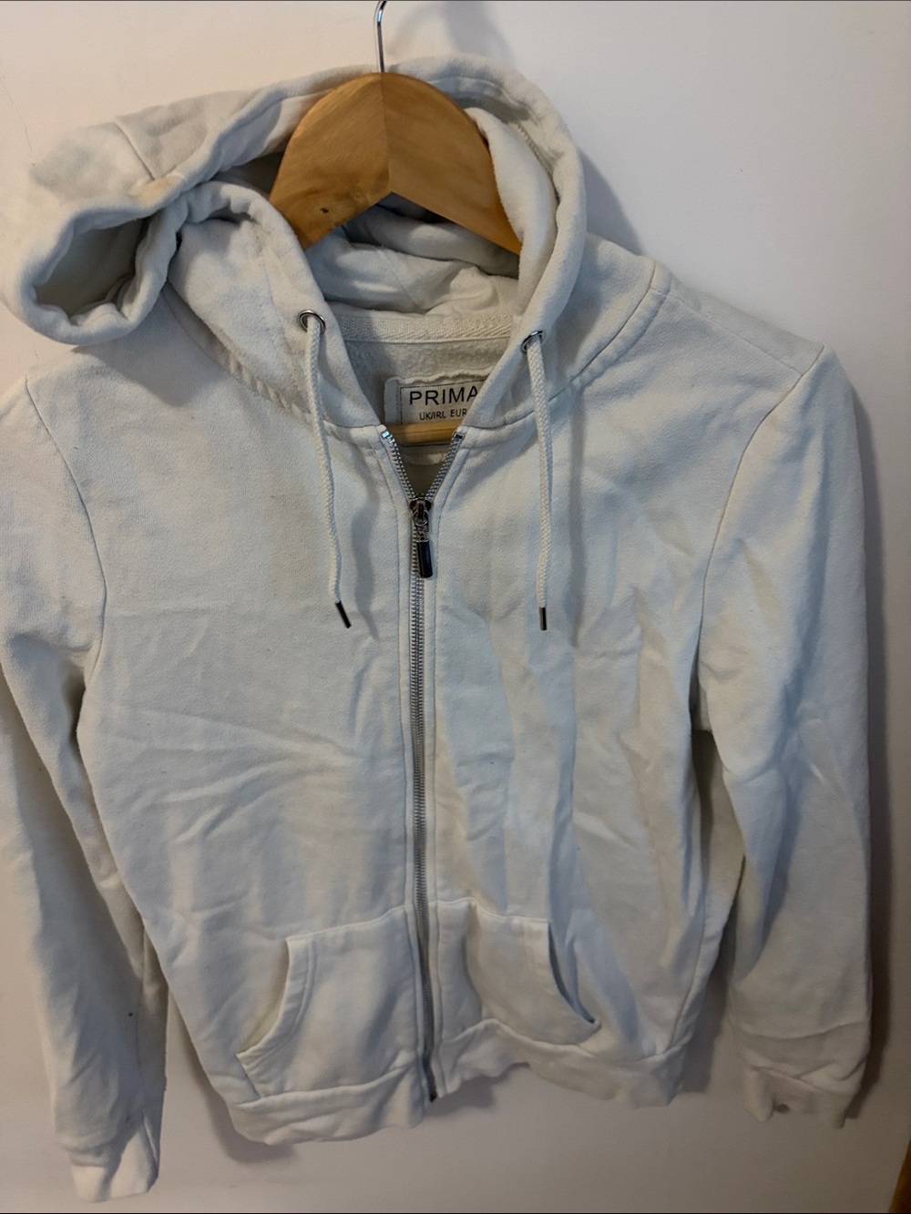 Primark Cream Zip Front Hoodie Jacket